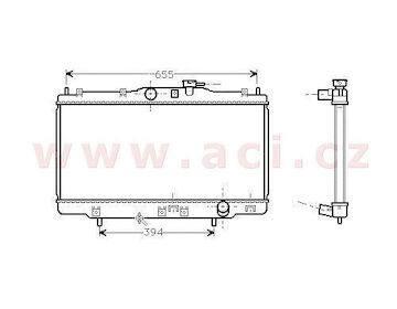 -12/02 chladič 1.6i 16V (±AC), 1.8i 16V Vtec (±AC), 2.0i 16V Vtec (±AC), 2.3i 16V Vtec (±AC) [350*677*16]