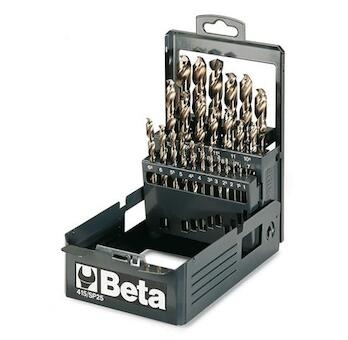 BETA SADA VRTÁKOV CYLINDRICKÝCH KRÁTKYCH HSS-CO 8% KOBALTOVÉ BROUŠENÉ NA KOV-MODEL 415/SP49 49 KS FI 1 -13 X0.25 MM