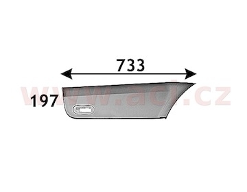 boční lišta zadního blatníku, zadní díl (rozvor 3665 mm) (pro poziční světla) ORIGINÁL, P