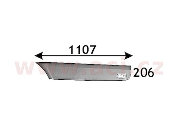 boční lišta zadního blatníku, zadní díl (rozvor 4325 mm, převis 1615 mm) ORIGINÁL, L