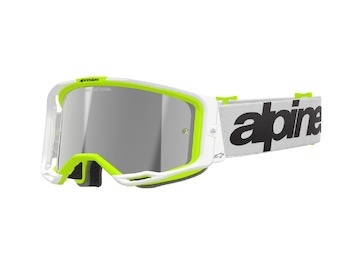 brýle VISION 8 WORDMARK, ALPINESTARS (bílá/žlutá fluo, zrcadlové stříbrné plexi) 2025