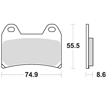 brzdové destičky, BRAKING (semi metalická směs CM66) 2 ks v balení