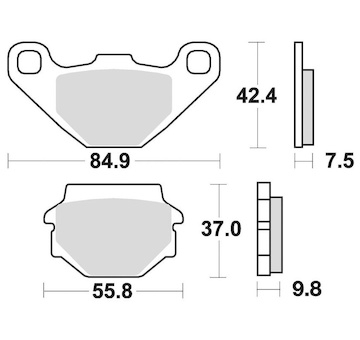 brzdové destičky, BRAKING (semi-metalická směs SM1) 2 ks v balení