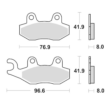 brzdové destičky, BRAKING (semi-metalická směs SM1) 2 ks v balení