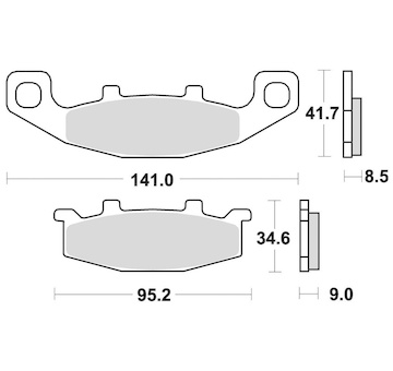 brzdové destičky, BRAKING (semi-metalická směs SM1) 2 ks v balení