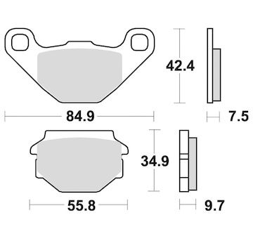 brzdové destičky, BRAKING (semi-metalická směs SM1) 2 ks v balení