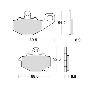 brzdové destičky, BRAKING (semi-metalická směs SM1) 2 ks v balení