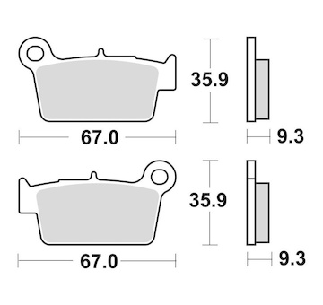 brzdové destičky, BRAKING (semi-metalická směs SM1) 2 ks v balení