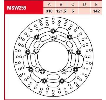 Brzdový kotúč TRW MSW259