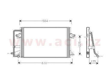 chladič klimatizace bez sušiče 1.1, 1.3, 1.4, 1.6 16V, 1.6i 16V, 1.8i 16V, 2.0 RS 16V, 1.8D, 1.8TD [512*365*20]