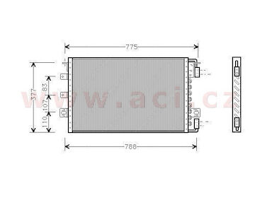 chladič klimatizace bez sušiče (hlavní) 2.5, 3.0, 3.3, 2.5TD [686*381*25]