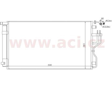 chladič klimatizace se sušičem 1.6i 16V, 2.0i 16V (výroba Korea) [670*380*12]