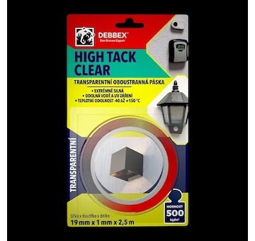 DEBBEX HIGH TACK CLEAR - Páska obojstranná akrylátová 19x 1mm/2,5m