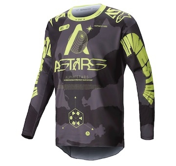 dres RACER HOLLOW, ALPINESTARS (tmavá camo/žlutá fluo, vel. 2XL)