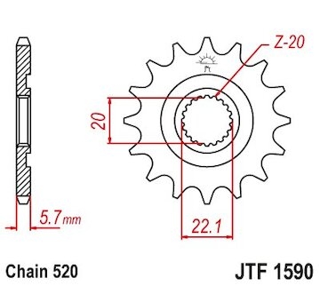 ELYSIUM Reťazové koliesko Yamaha/Gas Gas 13 zubové = JTF1590