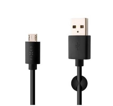 FIXED Kábel datový a nabíjací- konektory USB/ micro USB 1m 12W čierny