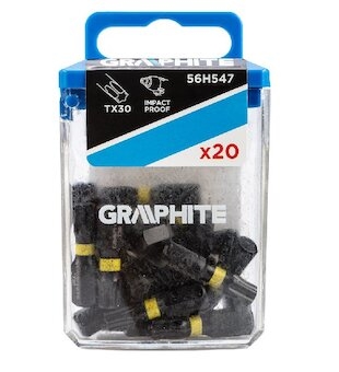 GRAPHITE Rázové bity TX30 x 25 mm, 20 ks.