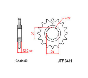 JT Reťazové koliesko JTF 3411-16