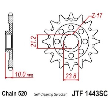 JT Reťazové koliesko JTF1443SC /Suzuki 13 zubové / samočistiace