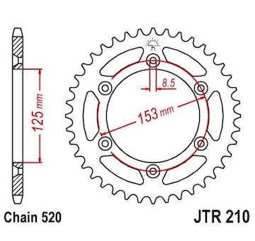 JT Rozeta oceľová JTR210 / Honda,Beta 48 zubová čierna