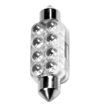 LAMPA Žiarovka 12V 8LED, C5W,  SV8,5-8, modrá 13x44mm sulfidka