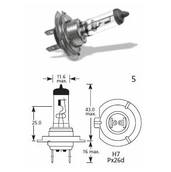 LUCAS Žiarovka 12V H7 100W Px26d