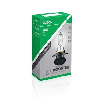 LUCAS Žiarovka 12V HB4  51W, Light Booster CORE +50%  BOX /2ks/