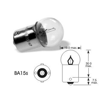 LUCAS Žiarovka 12V R10W Ba15s SCC G18,5 'E'