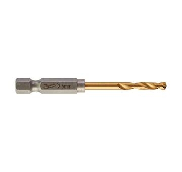 MILWAUKEE Vrták do kovu RED HEX HSS-G TiN O 3,5 mm – 2 ks
