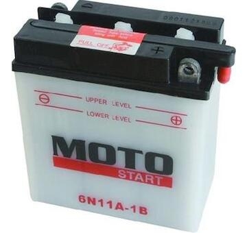 MOTO START Motobatéria Standard 6V 11Ah (122x62x131mm) 0,4l T6 