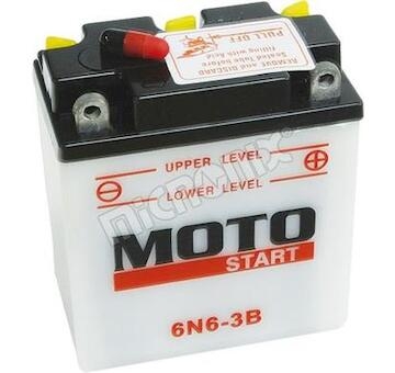 MOTO START Motobatéria Standard 6V 6Ah (99x57x121mm) 0,3l T6 