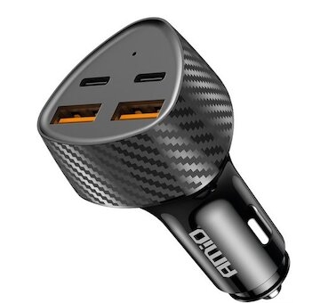 Nabíjačka mobilov do zapaľovača 50W 2xUSB-A + 2xUSB-C