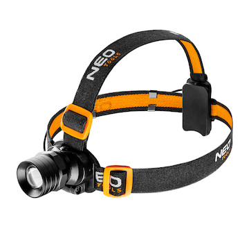NEO Čelová baterka 250 lum, zoom, CREE XPE, 3xAAA