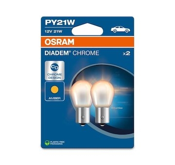 OSRAM Žiarovka 12V 21W PY21W  BAU15s DIADEM CHROM blister Ecopack /2ks/ 