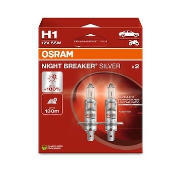 OSRAM Žiarovka 12V H1 55W P14.5s NIGHT BREAKER SILVER Ecopack /2ks/