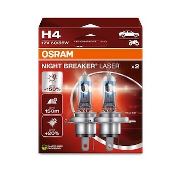 OSRAM Žiarovka 12V H4 60/55W P43t NIGHT BREAKER LASER Ecopack /2ks/