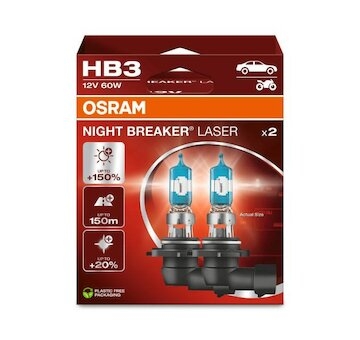 OSRAM Žiarovka 12V HB3 60W P20d NIGHT BREAKER LASER Ecopack /2ks/