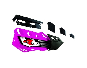 plasty krytů páček FLX / FLX ALU / FLX ATV, RTECH (neon růžovo-černé, pár)