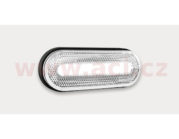 poziční světlo LED oválné bílé (126x51 mm) s odrazkou, s držákem v zadní části