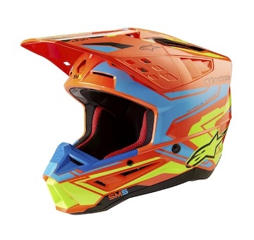 přilba S-M5 ACTION 2, ALPINESTARS (oranžová fluo/světle modrá/žlutá fluo, vel. L)