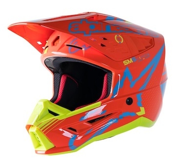 přilba S-M5 ACTION, ALPINESTARS (oranžová/žlutá fluo/světle modrá, vel. 2XL)