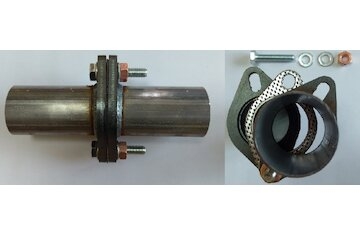 PROAUTO Spojka výfuku pevná (s prírubami) UNI 60mm