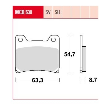 Sada brzdových platničiek kotúčovej brzdy TRW MCB530SV