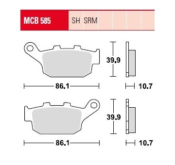 Sada brzdových platničiek kotúčovej brzdy TRW MCB585SH