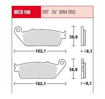 Sada brzdových platničiek kotúčovej brzdy TRW MCB598SRM