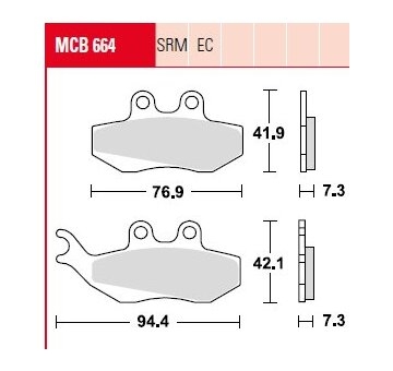 Sada brzdových platničiek kotúčovej brzdy TRW MCB664EC