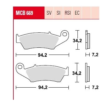 Sada brzdových platničiek kotúčovej brzdy TRW MCB669SV