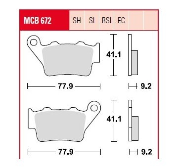 Sada brzdových platničiek kotúčovej brzdy TRW MCB672SH