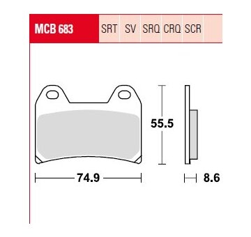 Sada brzdových platničiek kotúčovej brzdy TRW MCB683SV