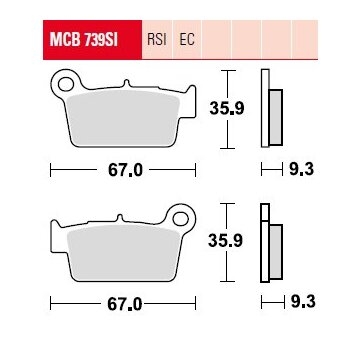 Sada brzdových platničiek kotúčovej brzdy TRW MCB739EC